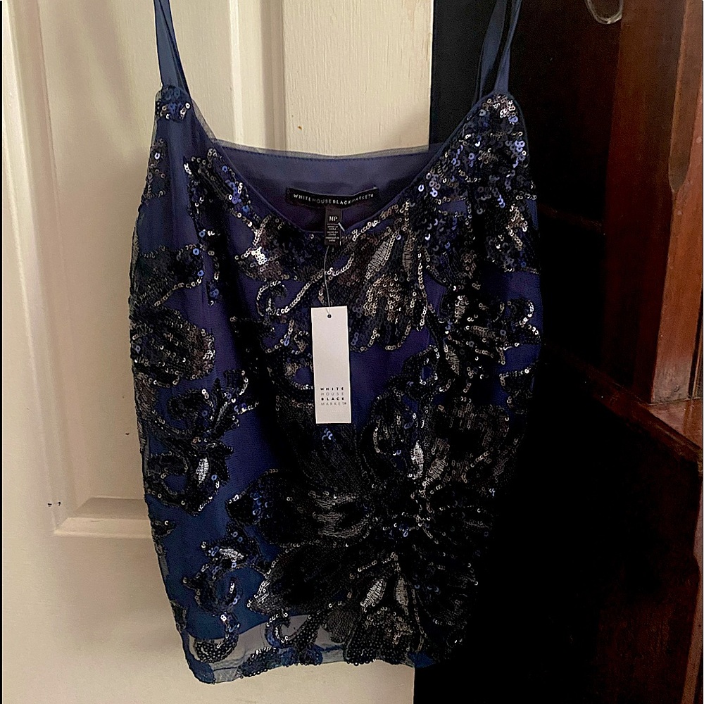 NWT Banana Republic sequin tank in Navy